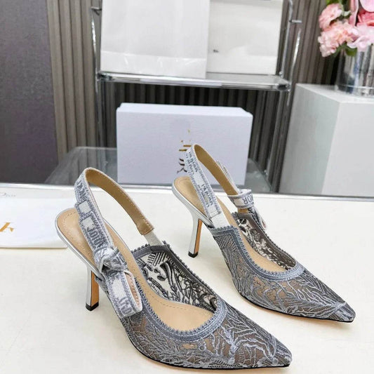 Buy Center Pointed Toe Lace High Heels Sandals - Butterfly Knot Design - Buy Center UK