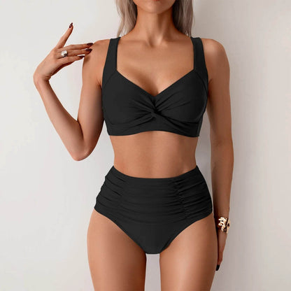 Y2K Vintage Bikini Set - Stylish Two-Piece Deep V-Neck Swimsuit - Buy Center UK