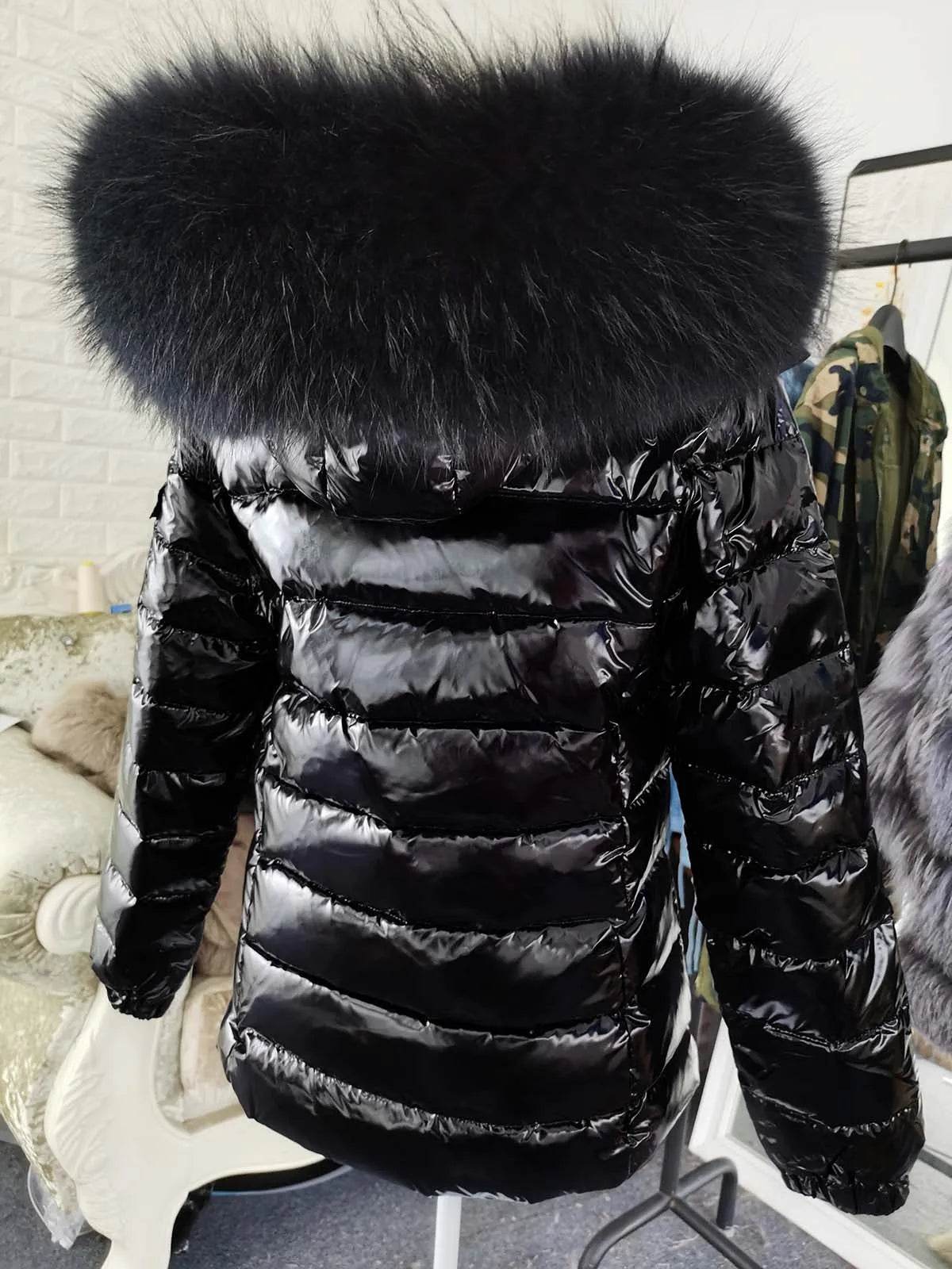 Maomaokong Women’s Winter Jacket - Real Fur Collar, Duck Down Lining - Buy Center UK