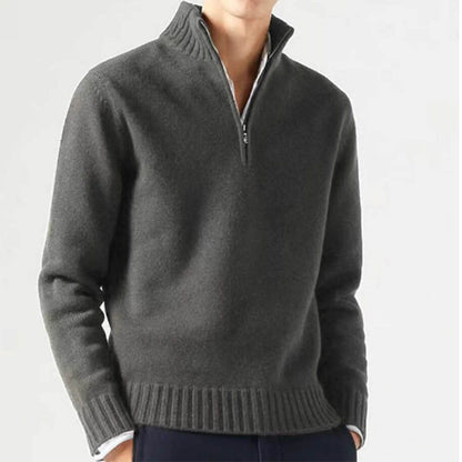 Buy Center Zipper Turtleneck Men's Sweater - Casual Knit Pullover - Buy Center UK
