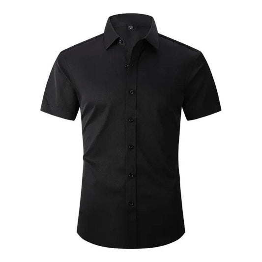Buy Center Men's Casual Short Sleeve Shirts - Solid White & Black - Buy Center UK