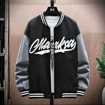 Trendy Men's Baseball Jacket - Casual Loose Fit for Spring & Autumn - Buy Center UK