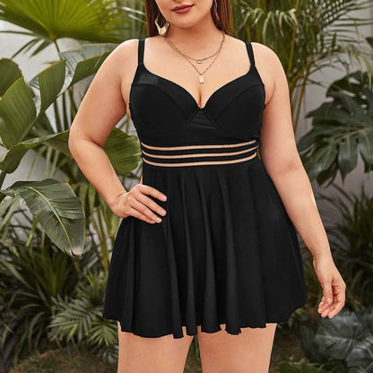Buy Center 4XL Plus Size One Piece Swimwear - Elegant High Waist Bikini - Buy Center UK