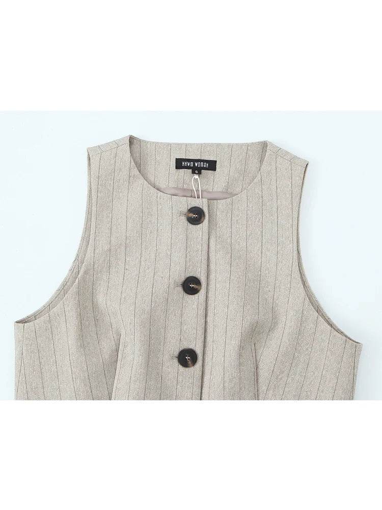 TFMLN Women's Spring Vest Pant Set - Stylish Office & Leisure Wear - Buy Center UK