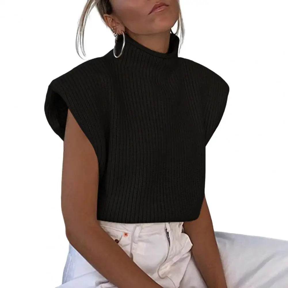 Buy Center Women's Sleeveless Vest Sweater - Warm Turtleneck Pullover - Buy Center UK