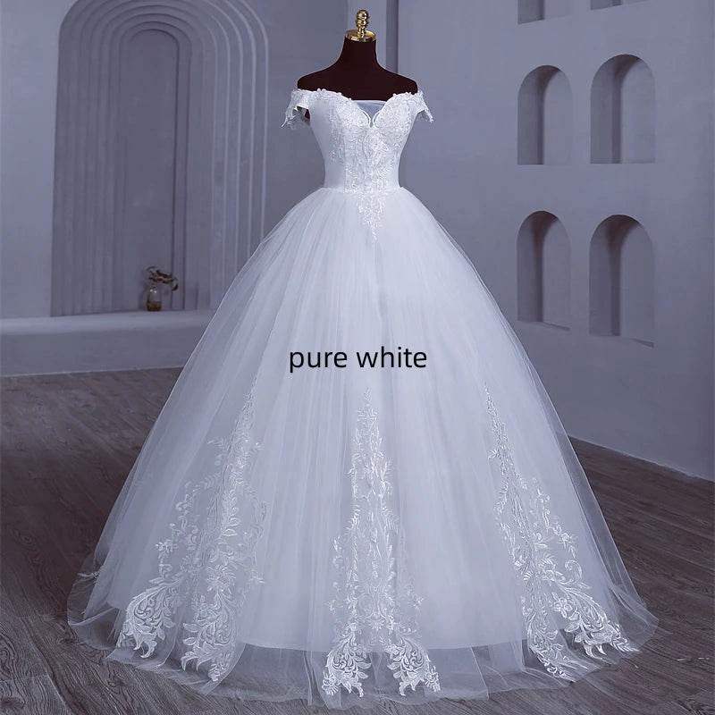 Y&M Novias Customized Plus Size Wedding Dress - Elegant Off-Shoulder Gown - Buy Center UK