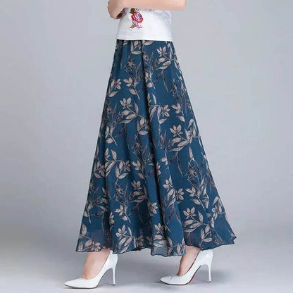 Elegant Floral Chiffon Skirt - Ankle Length for Spring & Summer - Buy Center UK