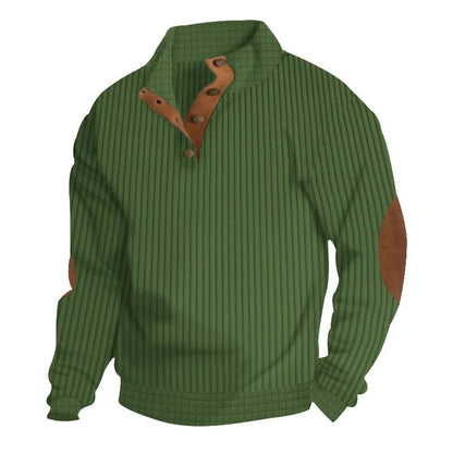 Buy Center Men's Casual Polo Sweater - Vertical Stripe Jacquard Design - Buy Center UK