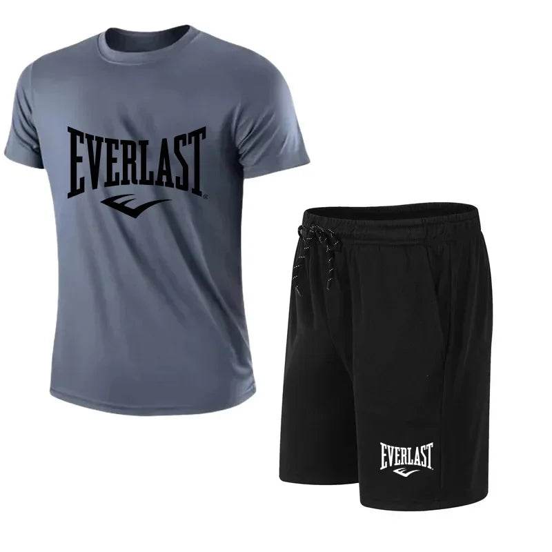 EVERLAST Men's T-shirt and Shorts Set - Trendy Sporty Leisure Wear - Buy Center UK