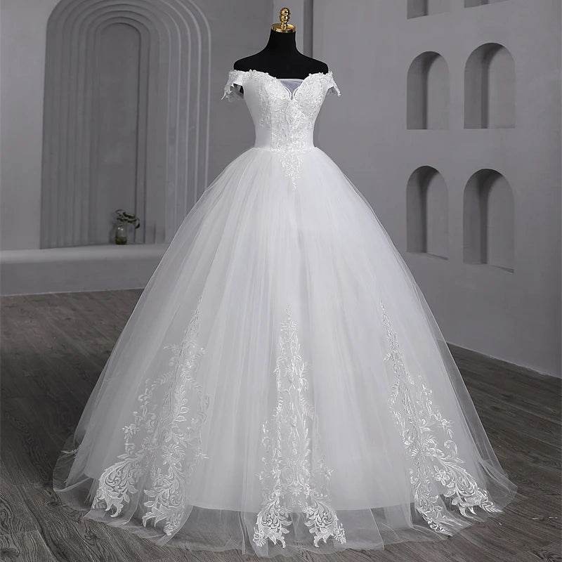 Y&M Novias Customized Plus Size Wedding Dress - Elegant Off-Shoulder Gown - Buy Center UK