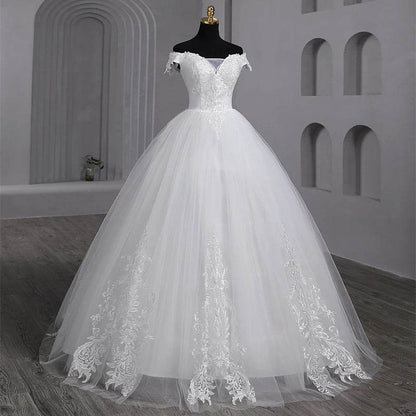 Y&M Novias Customized Plus Size Wedding Dress - Elegant Off-Shoulder Gown - Buy Center UK