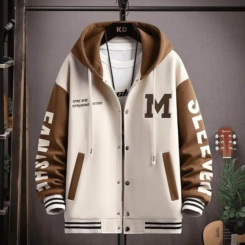 Buy Center Trendy Letter Print Hooded Jacket - Loose Fit Cardigan - Buy Center UK