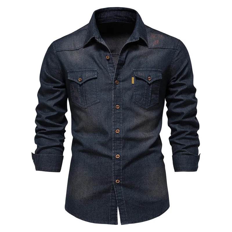 Buy Center Y2K Fashion Denim Shirt - Casual Loose Fit for Men - Buy Center UK