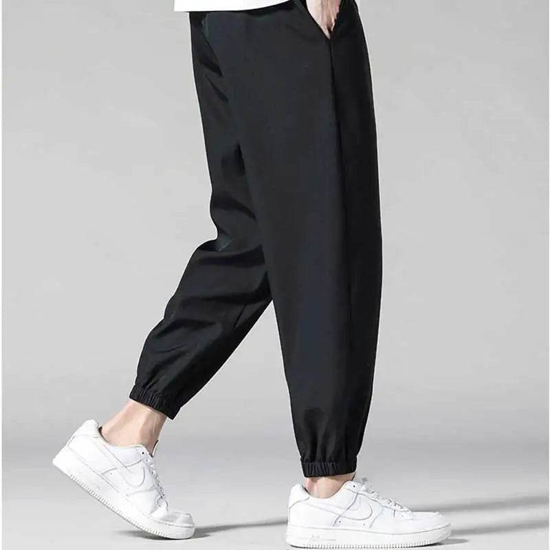 Buy Center Ice Silk Pants for Men - Quick Dry, Loose Ankle Design - Buy Center UK