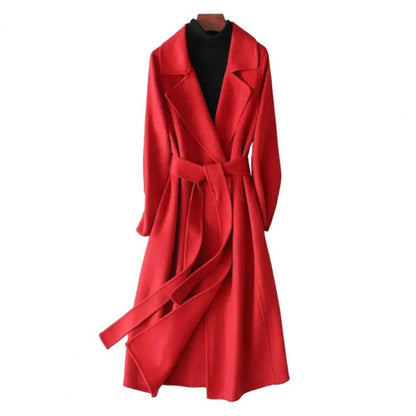 Buy Center Women’s Woolen Coat - Elegant Mid-Calf Winter Overcoat - Buy Center UK