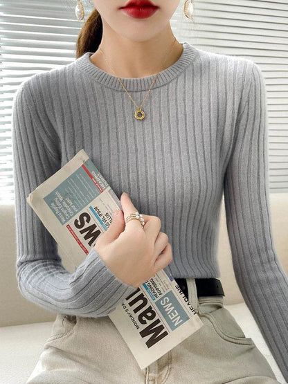 Buy Center Women's Ribbed Sweater - Soft Long Sleeve Pullover - Buy Center UK
