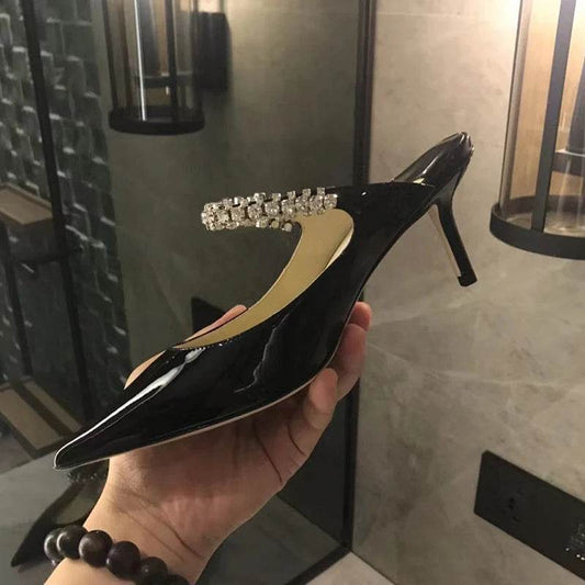 Women's Pointed Toe Mules - Rhinestone Stiletto Sandals for Summer - Buy Center UK