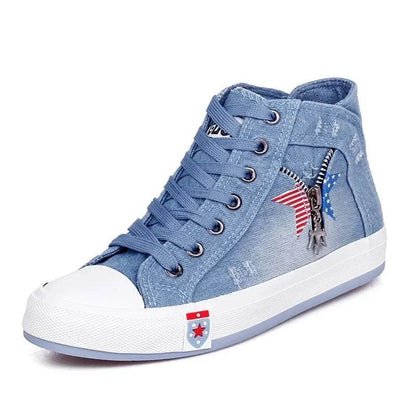 Buy Center Women's High Top Sneakers - Stylish Denim Casual Footwear - Buy Center UK