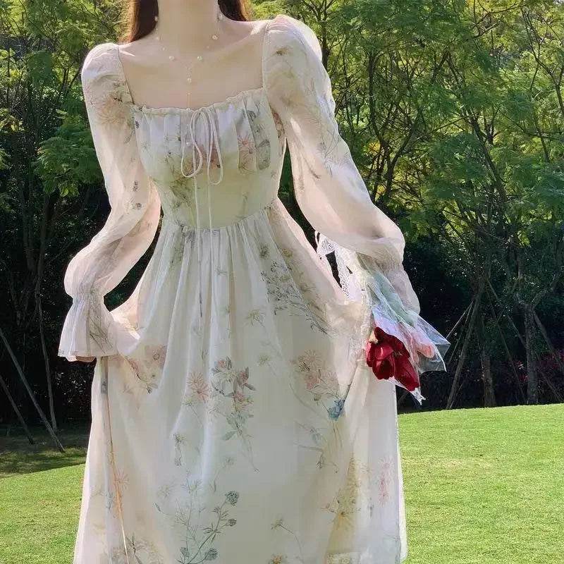 2024 Spring Summer Chiffon Dress - Women's Long Sleeve French Style - Buy Center UK