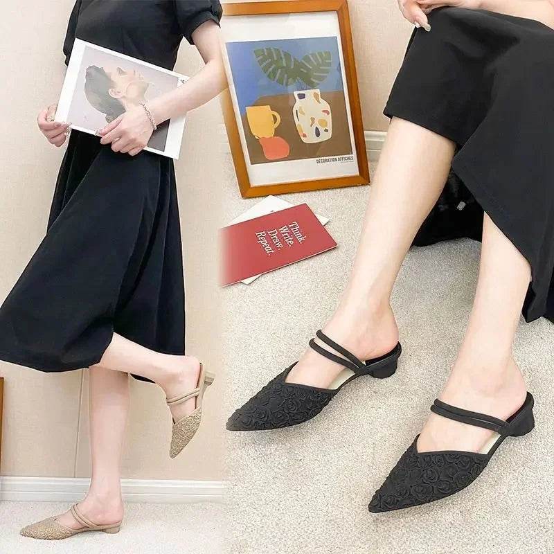 Buy Center Women's Waterproof Summer Shoes - Pointed Toe & Thick Heel - Buy Center UK