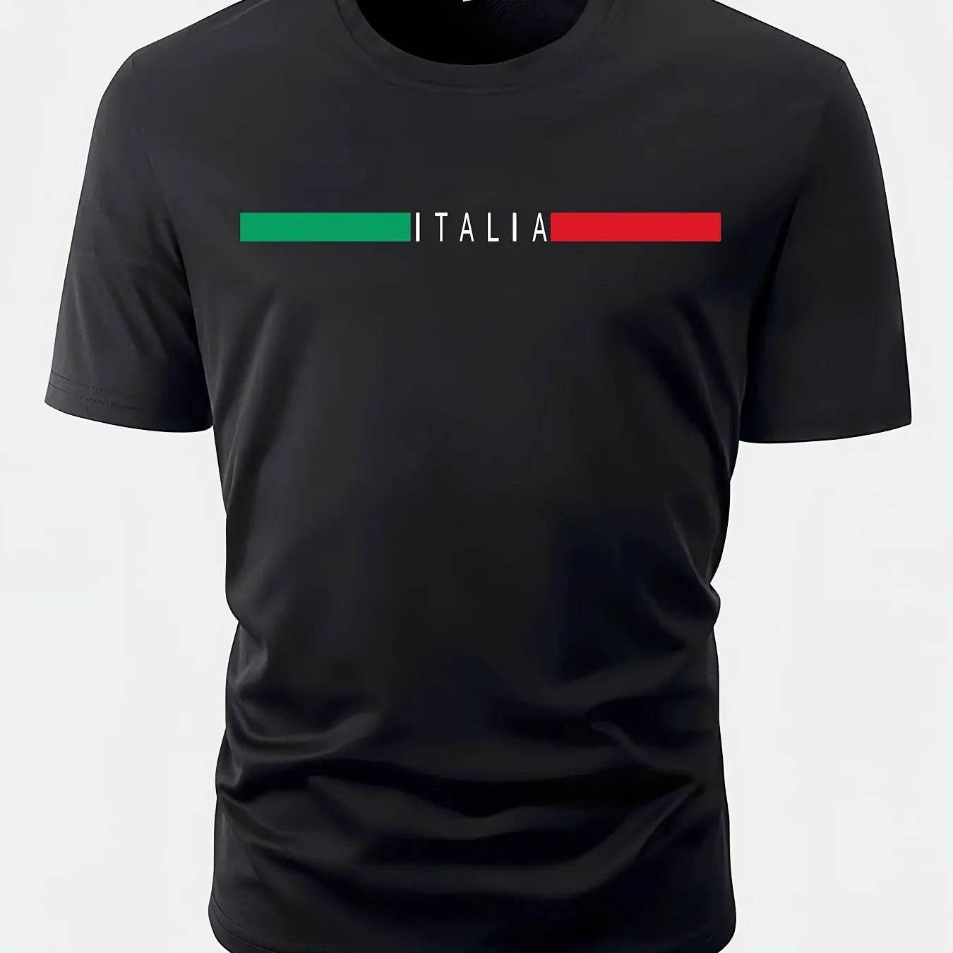 Buy Center Men's Oversized Italia Print T-Shirt - 100% Cotton Comfort - Buy Center UK