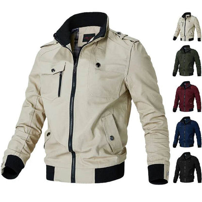 Buy Center Men's Slim Military Bomber Jacket - Casual Fashion Essential - Buy Center UK