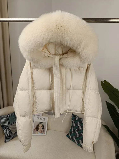 Buy Center Winter Women Jacket - Detachable Fur Collar & Duck Down - Buy Center UK