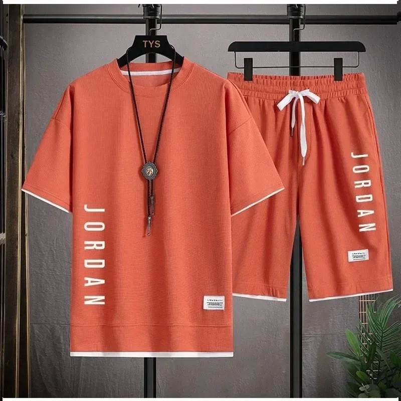 Buy Center Men's Casual T-Shirt and Shorts Set - Comfortable Waffle Suit - Buy Center UK
