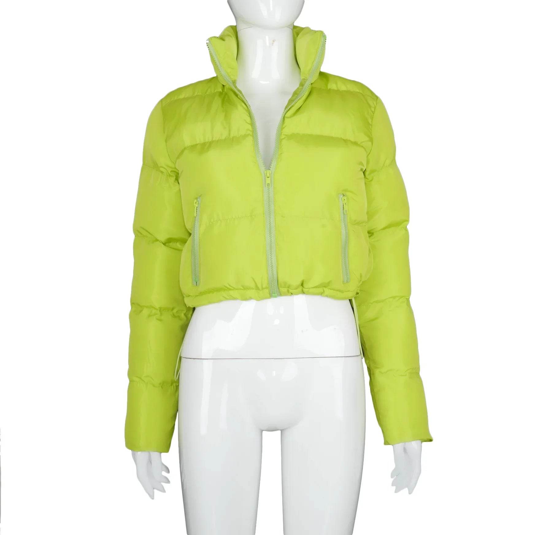 2024 Oversized Down Coat - Women's Cropped Puffer Jacket - Buy Center UK