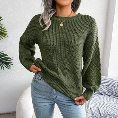 Buy Center Women’s Casual Knitted Pullover - Lantern Long Sleeve 2023 - Buy Center UK