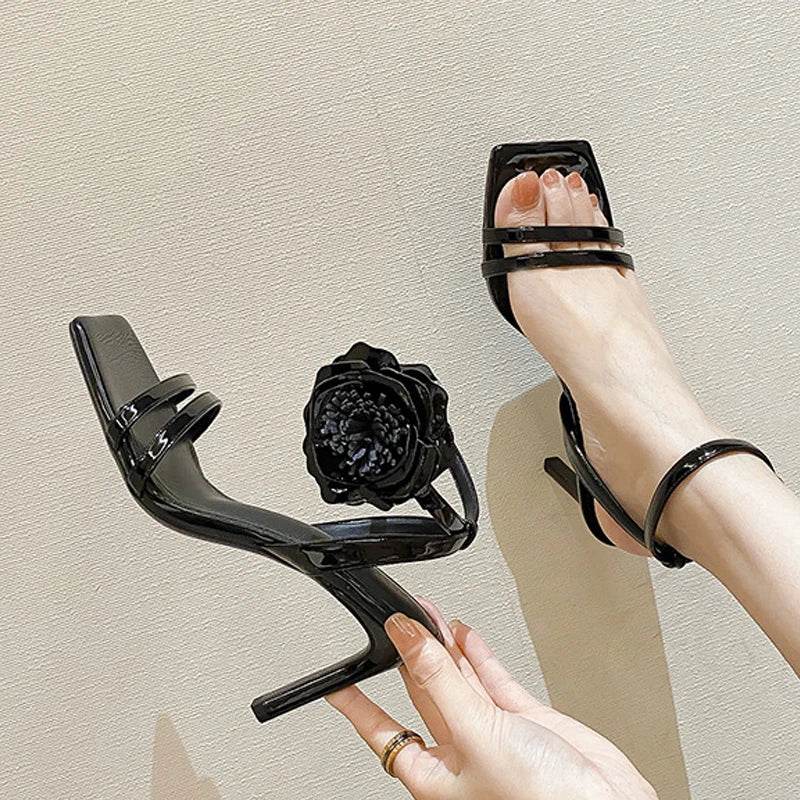 Liyke Women's Wine Red Patent Leather Ankle Strap Gladiator Sandals - Buy Center UK