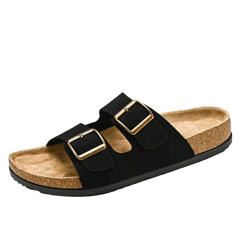 Buy Center Men's Leather Sandals - Comfortable Slip-On Summer Shoes - Buy Center UK