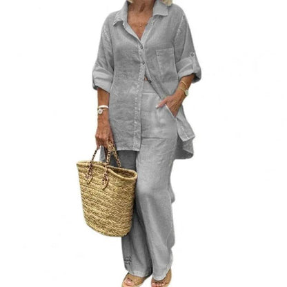 Buy Center Women's Summer Cotton Linen 2 Piece Set - Stylish & Comfortable - Buy Center UK