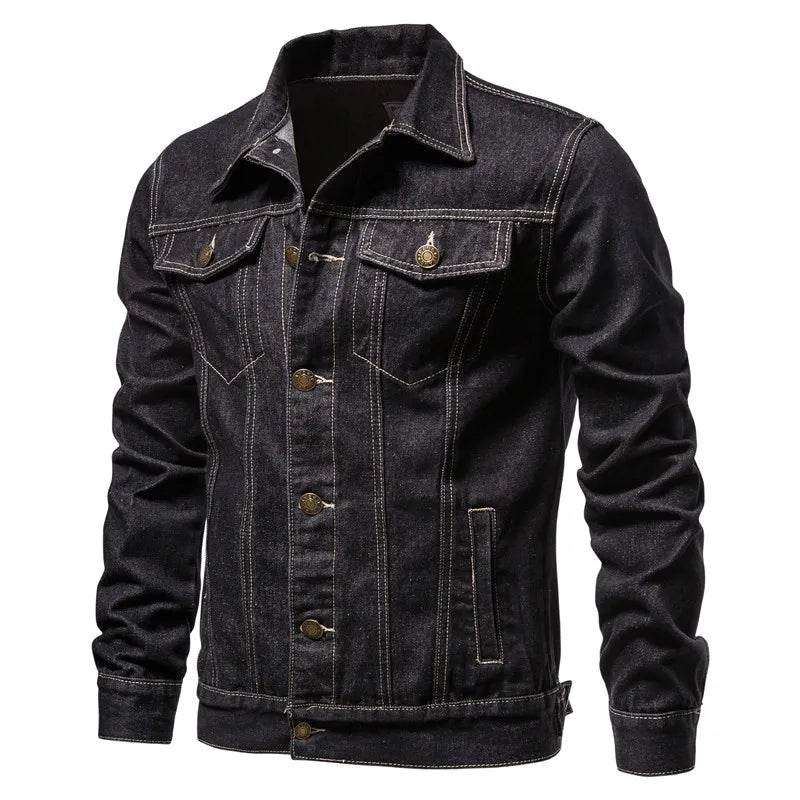2024 Autumn Men’s Denim Jackets - Slim Fit Casual Motorcycle Coats - Buy Center UK