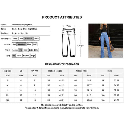 Buy Center Women’s High Waist Wide Leg Denim Pants - Trendy Fashion 2025 - Buy Center UK