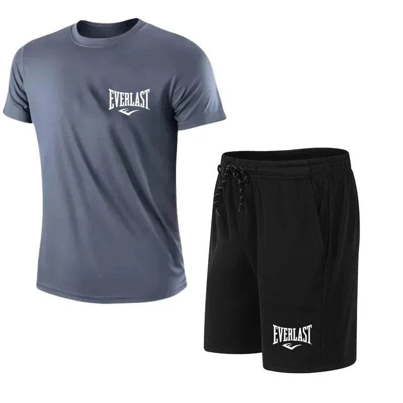 EVERLAST Men's T-shirt and Shorts Set - Trendy Sporty Leisure Wear - Buy Center UK