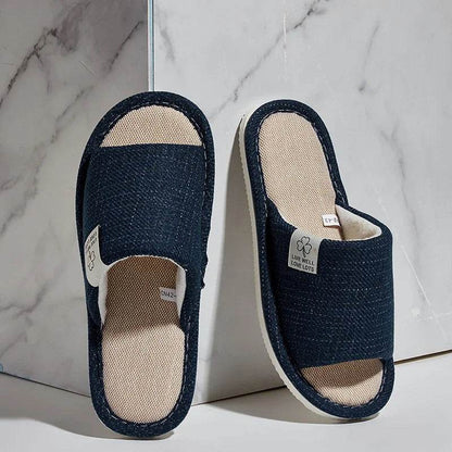 Buy Center Men’s Linen Slippers - Open-Toed, Comfortable for Home - Buy Center UK