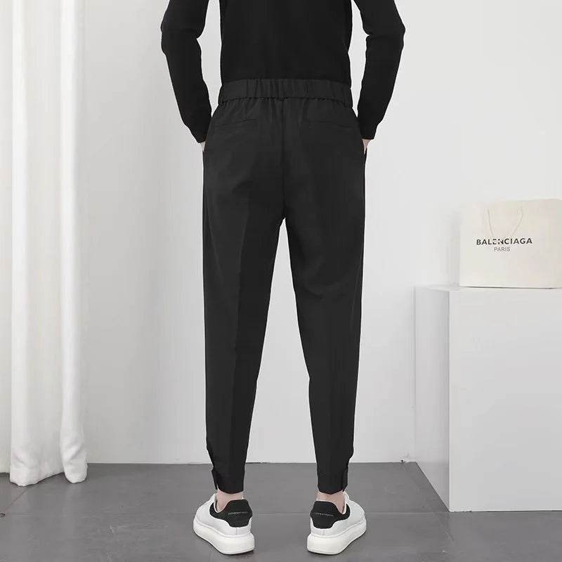 Buy Center Slim Tapered Men Pants - Elastic Waist Korean Style - Buy Center UK