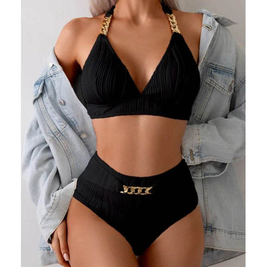 Buy Center Black High-Waisted Bikinis - Sexy Push Up Swimwear - Buy Center UK