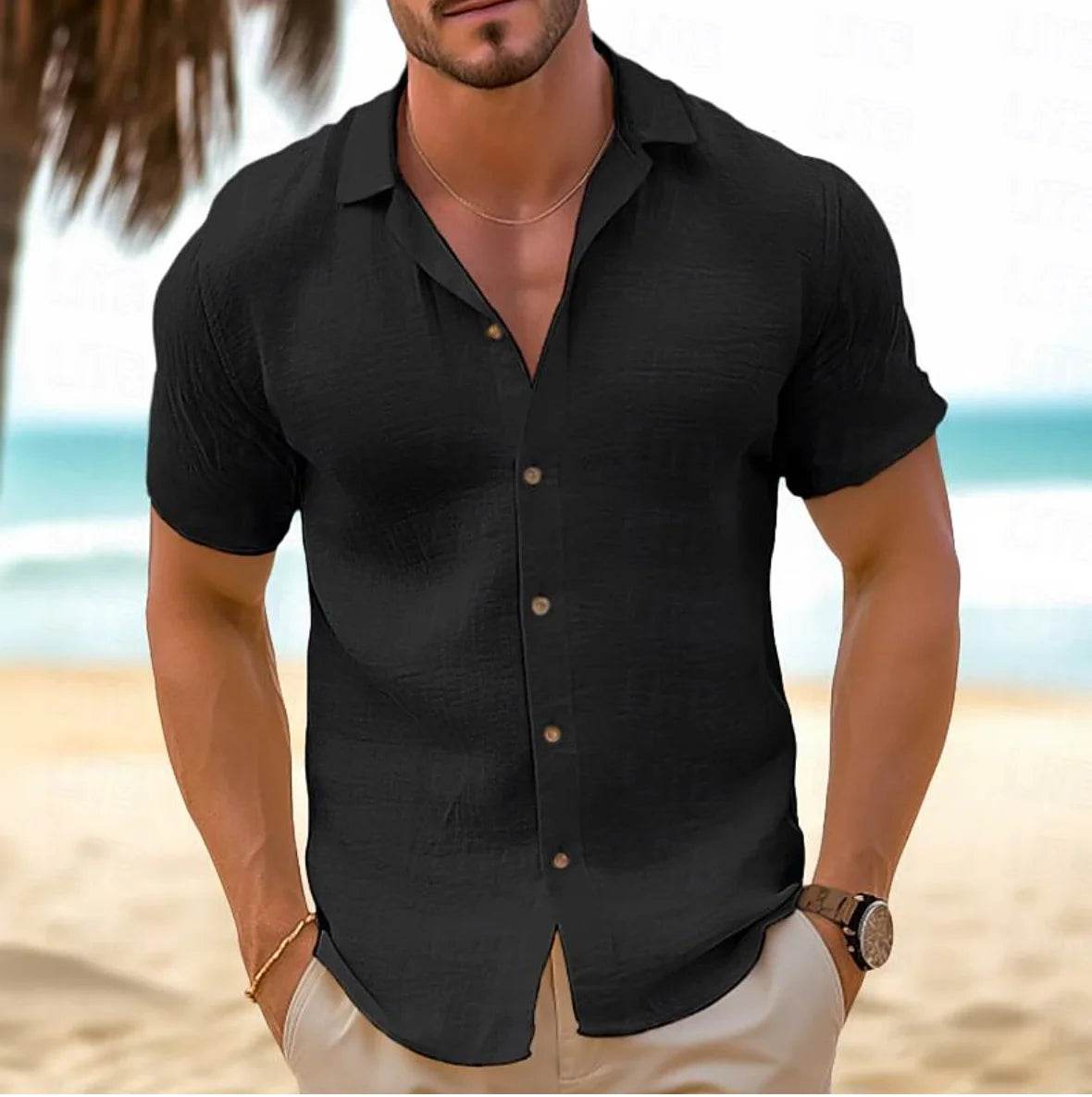 Buy Center Men's Button Up Short Sleeve Shirt - Casual Summer Style - Buy Center UK