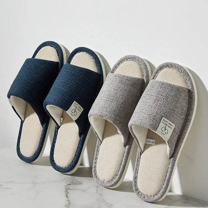 Buy Center Men’s Linen Slippers - Open-Toed, Comfortable for Home - Buy Center UK