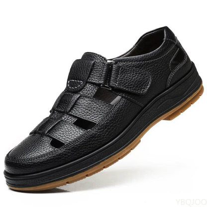 YBQJOO Men's Genuine Leather Sandals - Comfortable Casual Outdoor Shoes - Buy Center UK