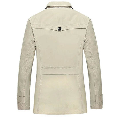 Buy Center Men's Casual Cotton Jacket - Mid-Length Trench Coat Style - Buy Center UK