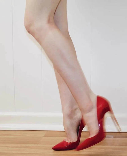 Buy Center Stylish Red Patent Leather High Heels - Pointed Toe Pumps - Buy Center UK