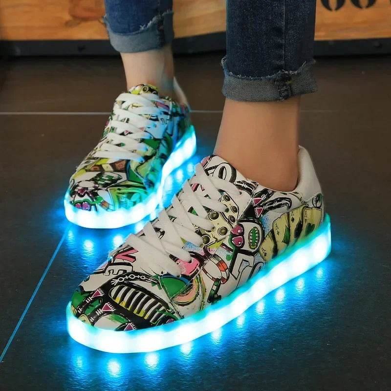 Maogu Luminous Sneakers - USB Rechargeable LED Light-Up Shoes - Buy Center UK
