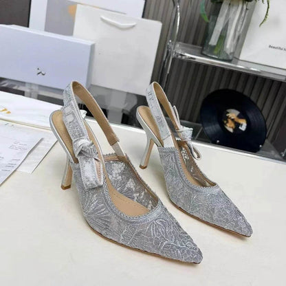 Buy Center Pointed Toe Lace High Heels Sandals - Butterfly Knot Design - Buy Center UK