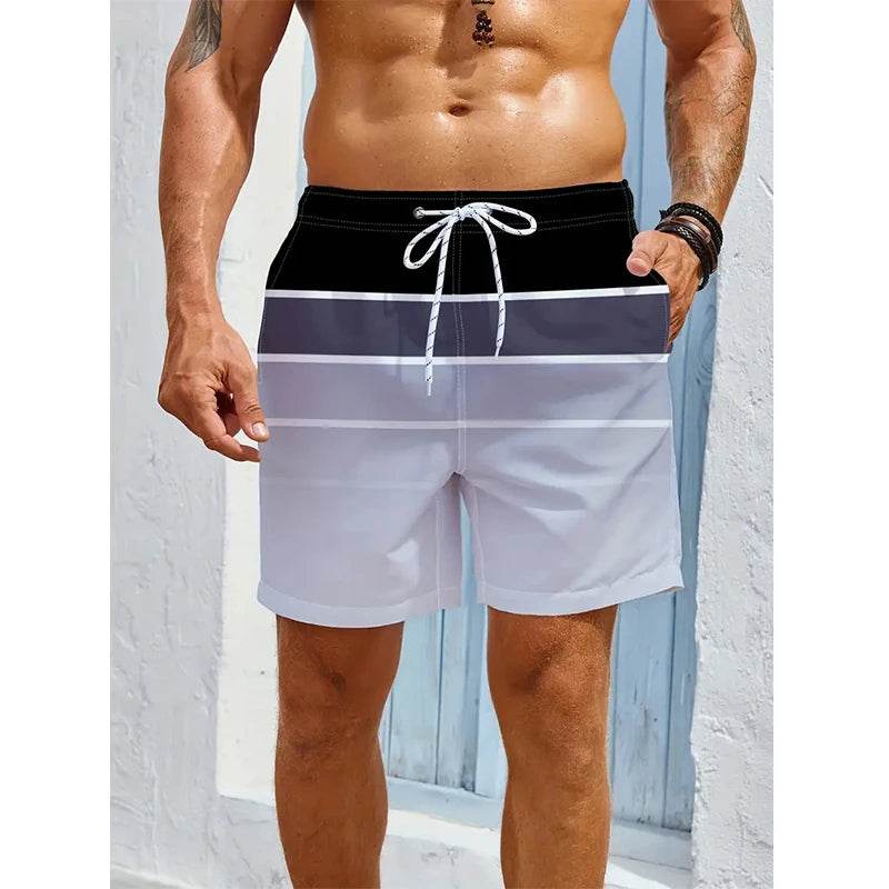 Buy Center Summer Stripe 3D Print Beach Shorts - Stylish & Comfortable - Buy Center UK