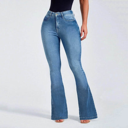 Buy Center Vintage Flare Bottom Jeans - High Waist, Casual Style - Buy Center UK