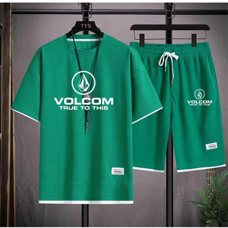 VOLCOM Men's Summer Tracksuit - Stylish T-Shirt & Shorts Set - Buy Center UK