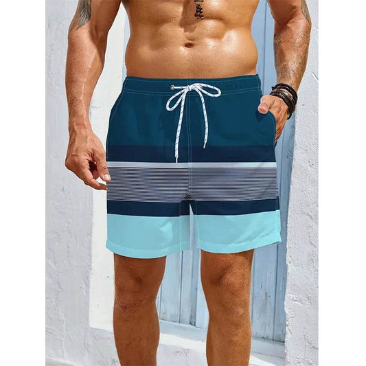 Buy Center Summer Stripe 3D Print Beach Shorts - Stylish & Comfortable - Buy Center UK